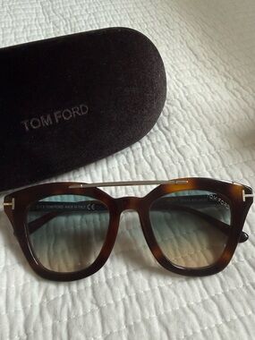 Tom Ford Tortoiseshell Sunglasses with Gradient Lenses
